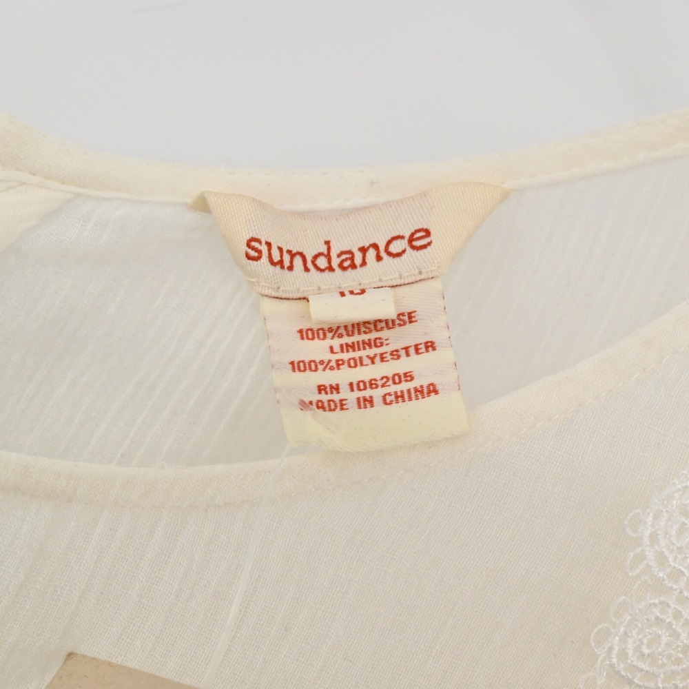 Sundance Boho Lace Maxi Dress Womens Size 10 White Cottagecore Romantic Hippie - Picture 7 of 9